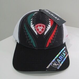 SOLD Ariat Black and White Trucker Hat